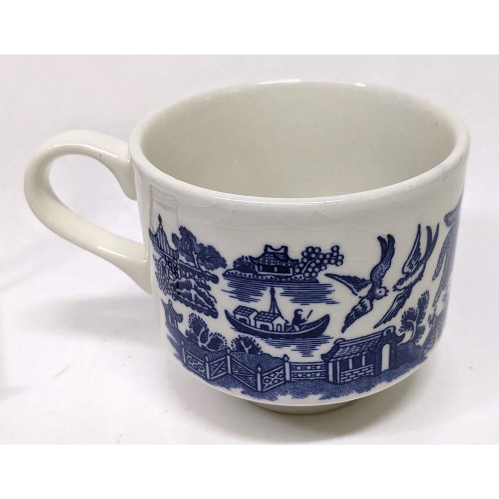 Authentic Churchill Blue Willow China Plate, Cup, Saucer 3-Piece Set England NEW - Picture 7 of 10